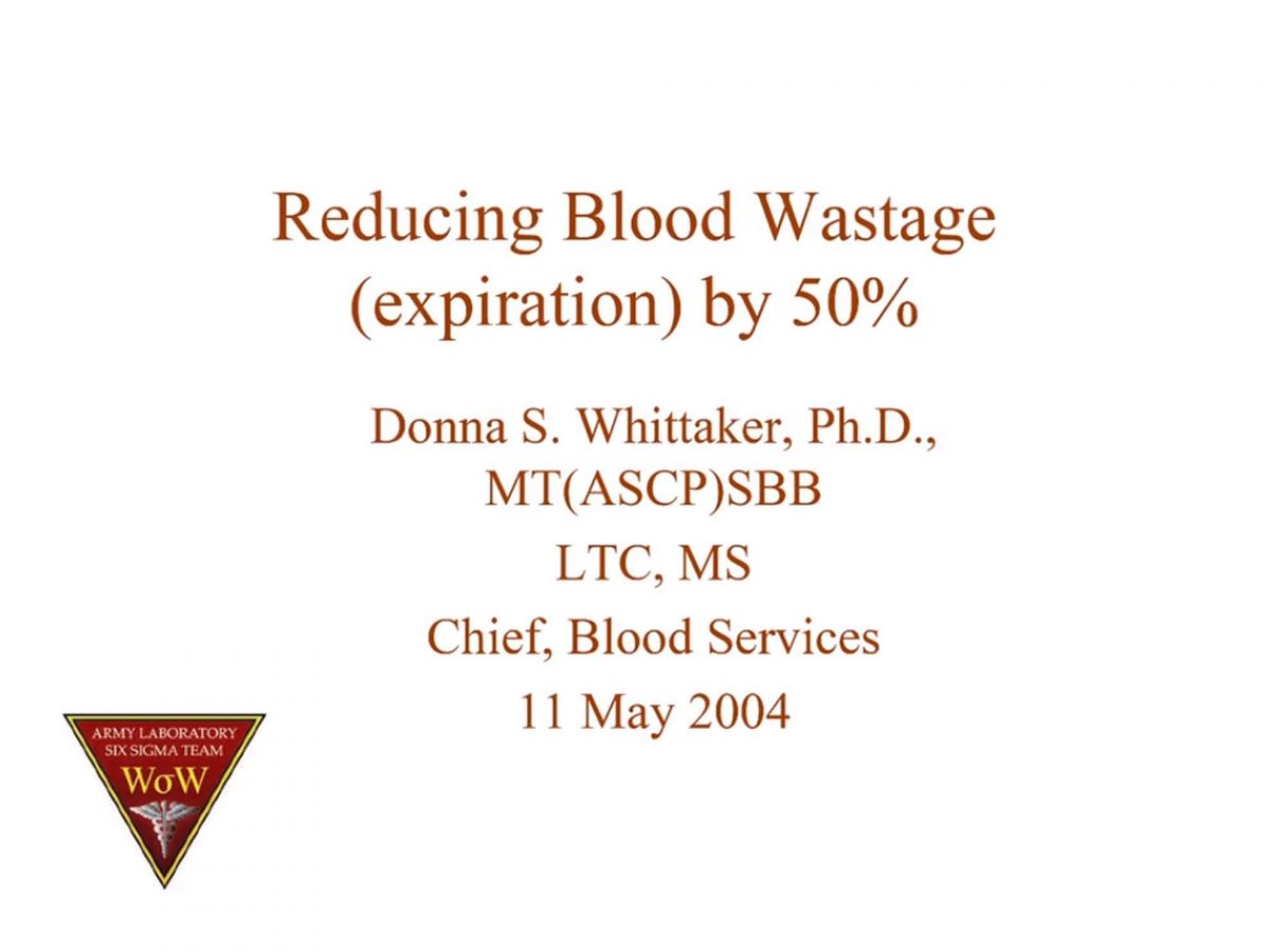 Reducing Blood Wastage